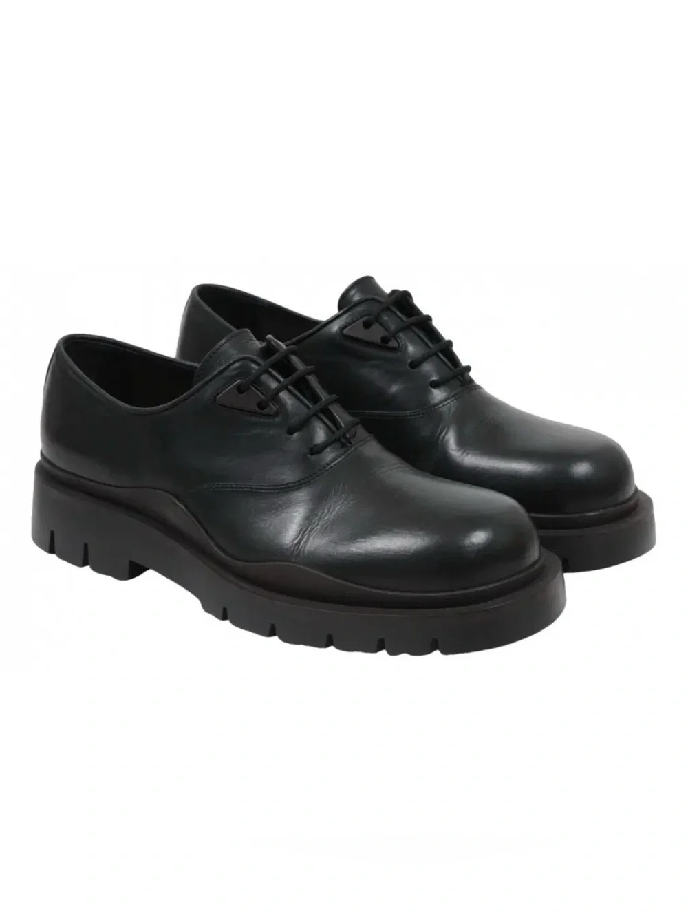 Bottega Veneta Black Leather Derby Oxfords 40.5EU (PM100247)